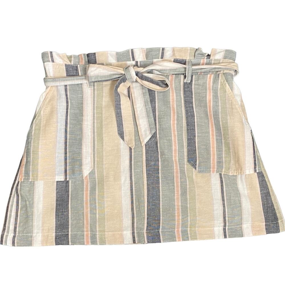 American Eagle Paperbag  Lined Linen Blend Mini Skirt with Pockets  NEW Size XL
